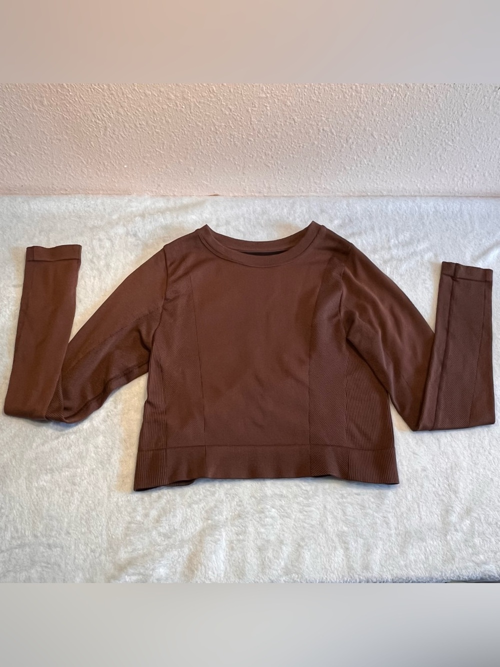 all in motion Brown Long Sleeve Ribbed Crop Top